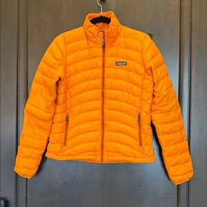 Patagonia Orange Puffer Packable Goose Down Jacket Size Medium
